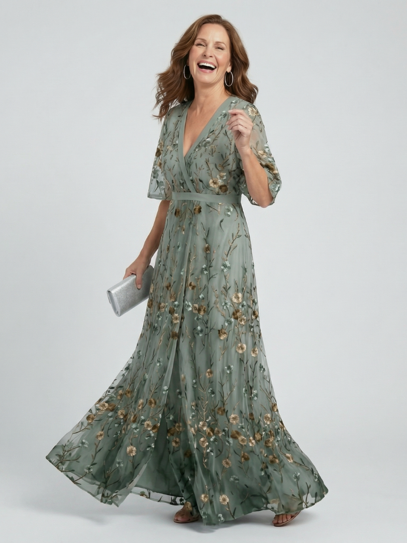 Liorisse - Robe midi légère à encolure américaine