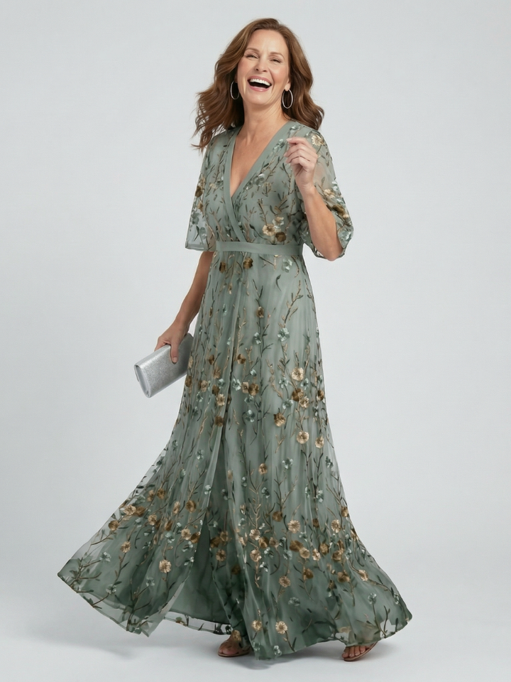 Liorisse - Robe midi légère à encolure américaine