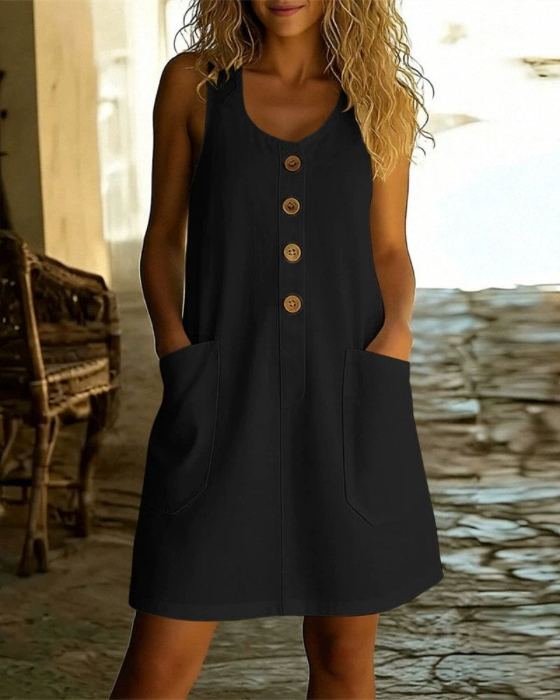 Katelin - Robe d'été boutonnée légère