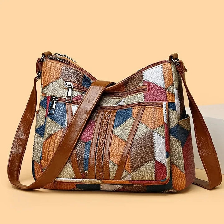Lauranique - Sac bandoulière en patchwork, doux au toucher
