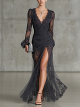 Anja - Robe maxi froncée