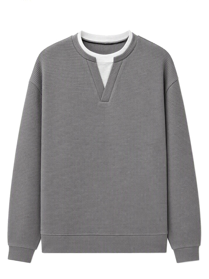 Oswald - T-shirt à manches longues en maille gaufrée