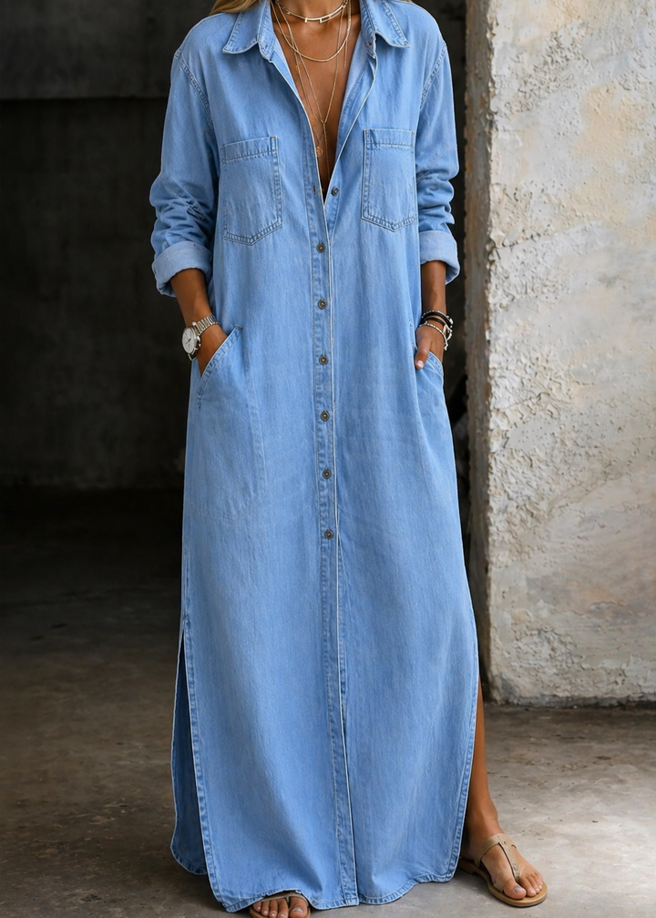 Sylvera - Robe-chemise longue haut de gamme