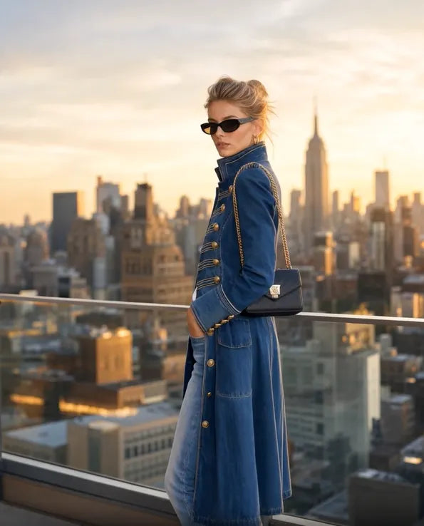 Carisanne - Manteau militaire long et épais