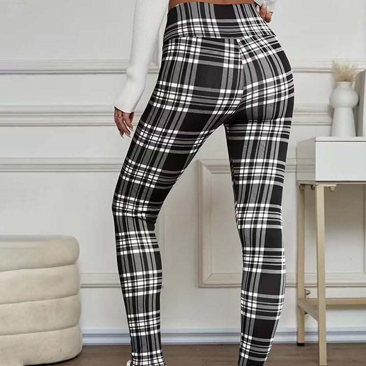 Estelyn - Legging stretch à carreaux classiques
