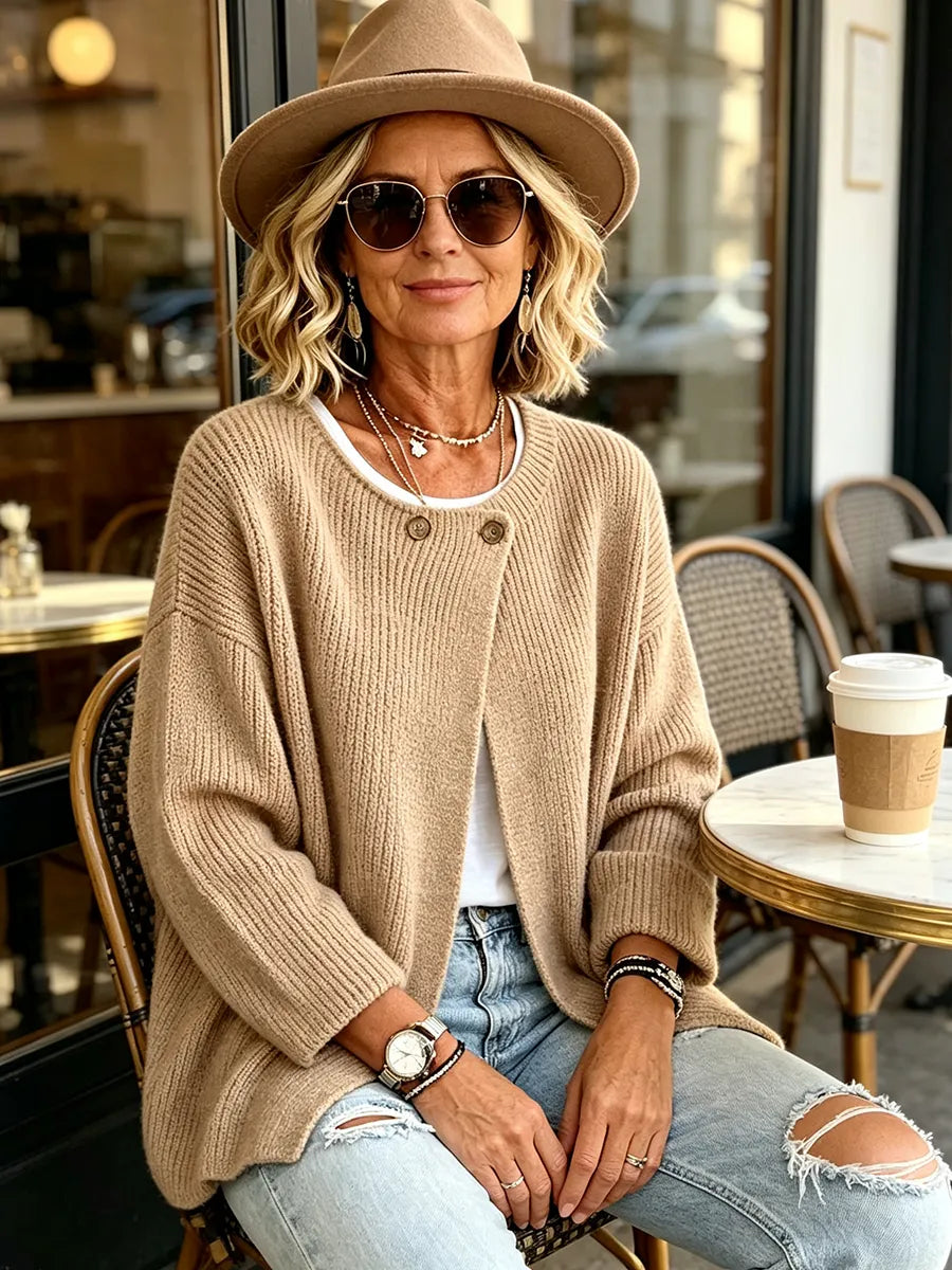 Anisa - Cardigan en maille, coupe décontractée, détails boutons