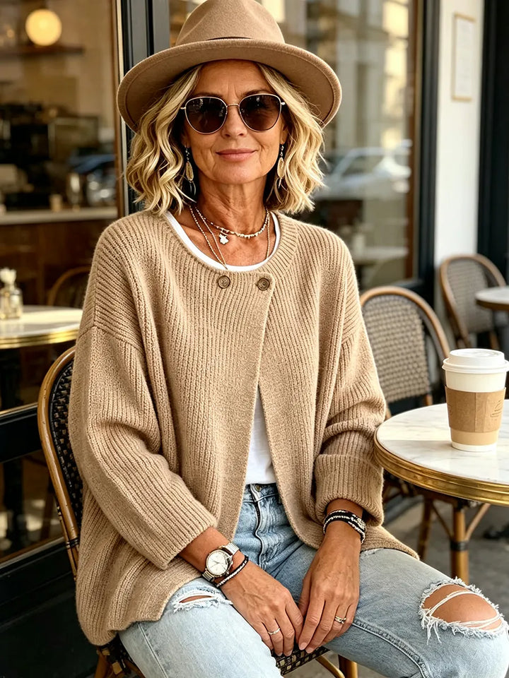 Anisa - Cardigan en maille, coupe décontractée, détails boutons