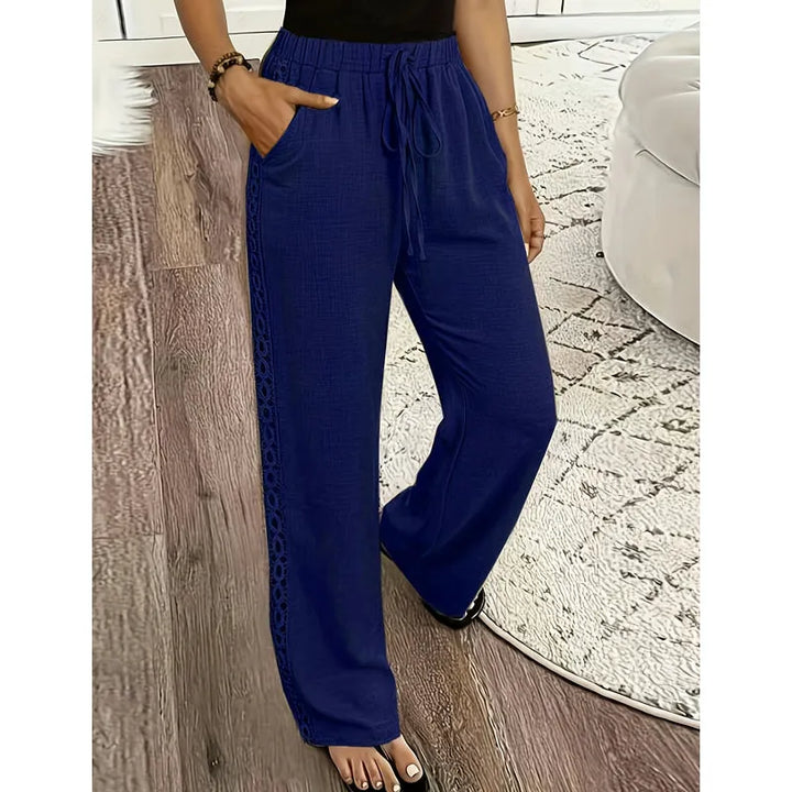 Estrelle - Pantalon de détente à cordon de serrage, détails en dentelle