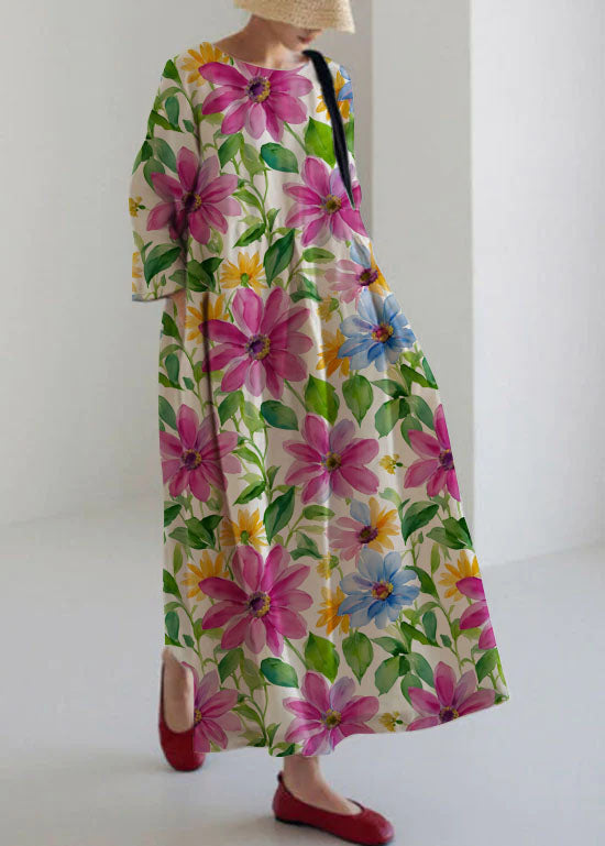 Olive - Robe patchwork aérée