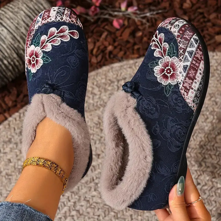 Isola - Chaussures à enfiler en velours à motif floral