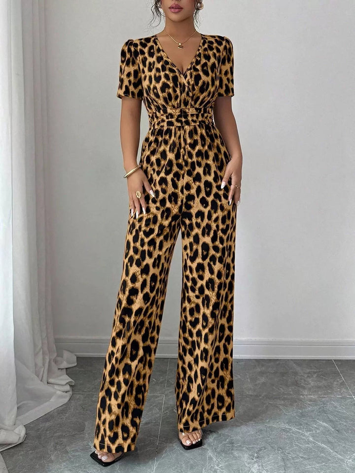 Eveliora - Combinaison chic à imprimé animalier