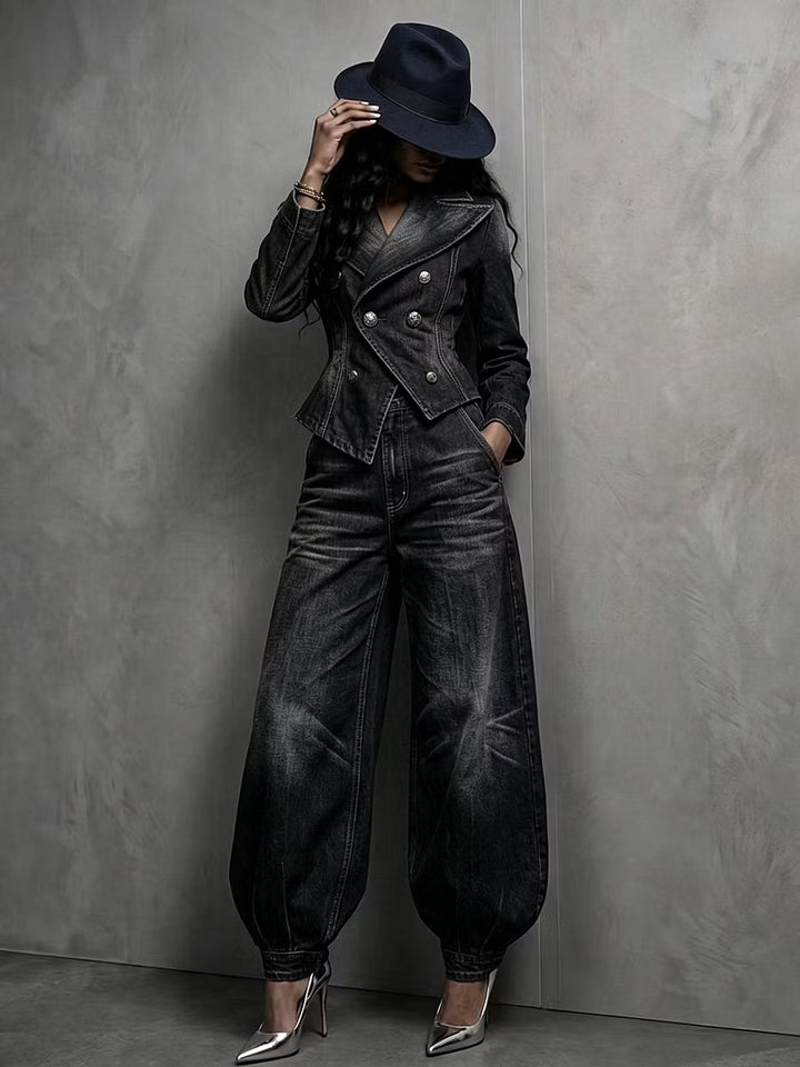 Neris - Tailleur pantalon croisé sur mesure