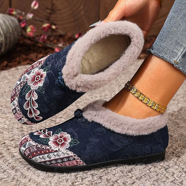 Isola - Chaussures à enfiler en velours à motif floral