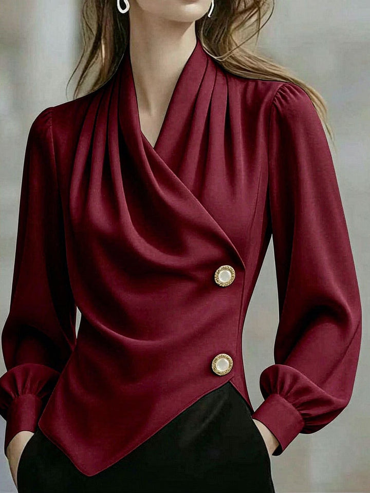 Ximena - Blouse drapée en satin élégante
