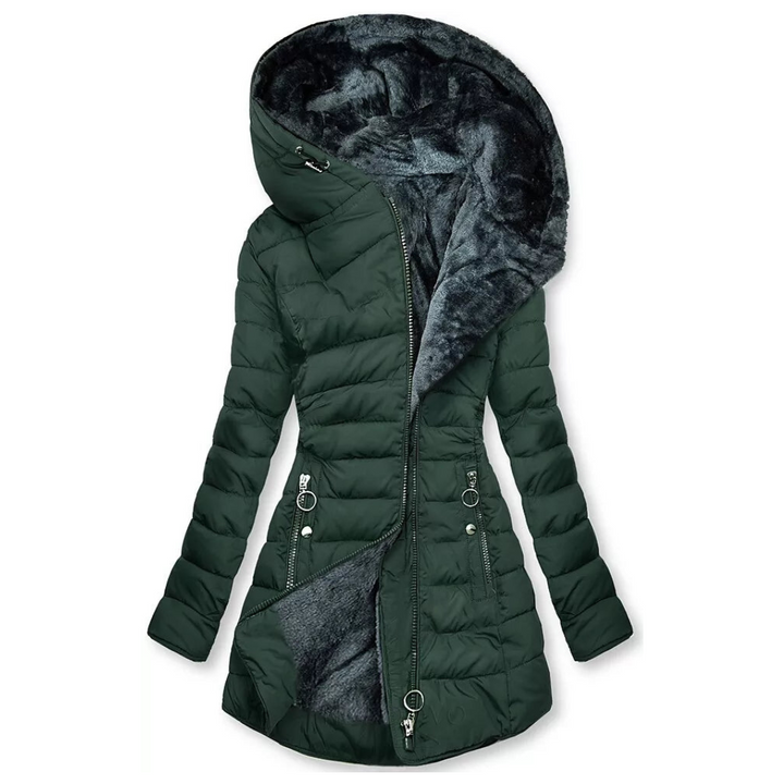 Leni - Manteau matelassé à capuche, doublé et chaud
