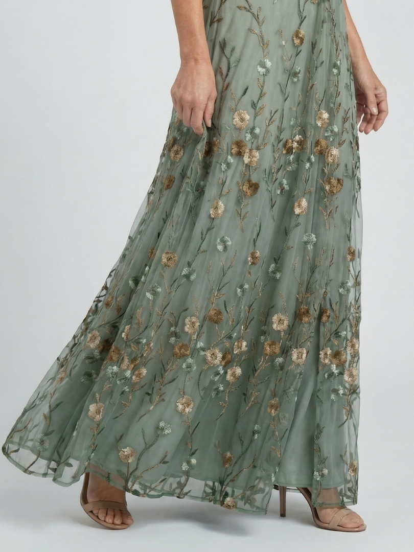 Liorisse - Robe midi légère à encolure américaine
