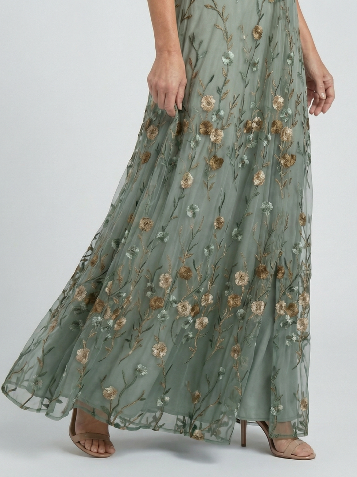 Liorisse - Robe midi légère à encolure américaine