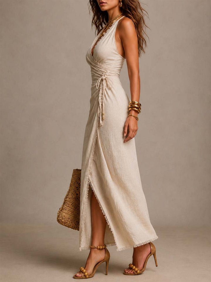 Aeloria - Robe midi en lin premium