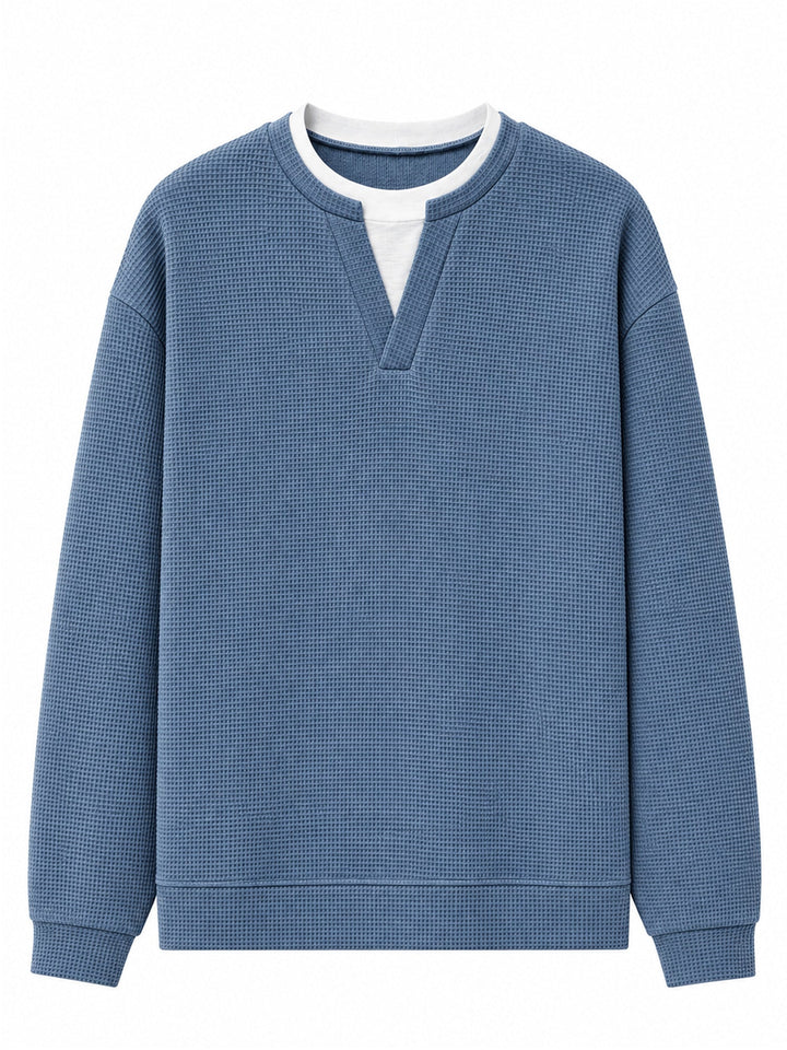 Oswald - T-shirt à manches longues en maille gaufrée