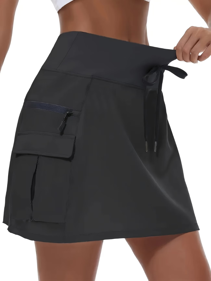 Amina - Jupe-short technique taille haute