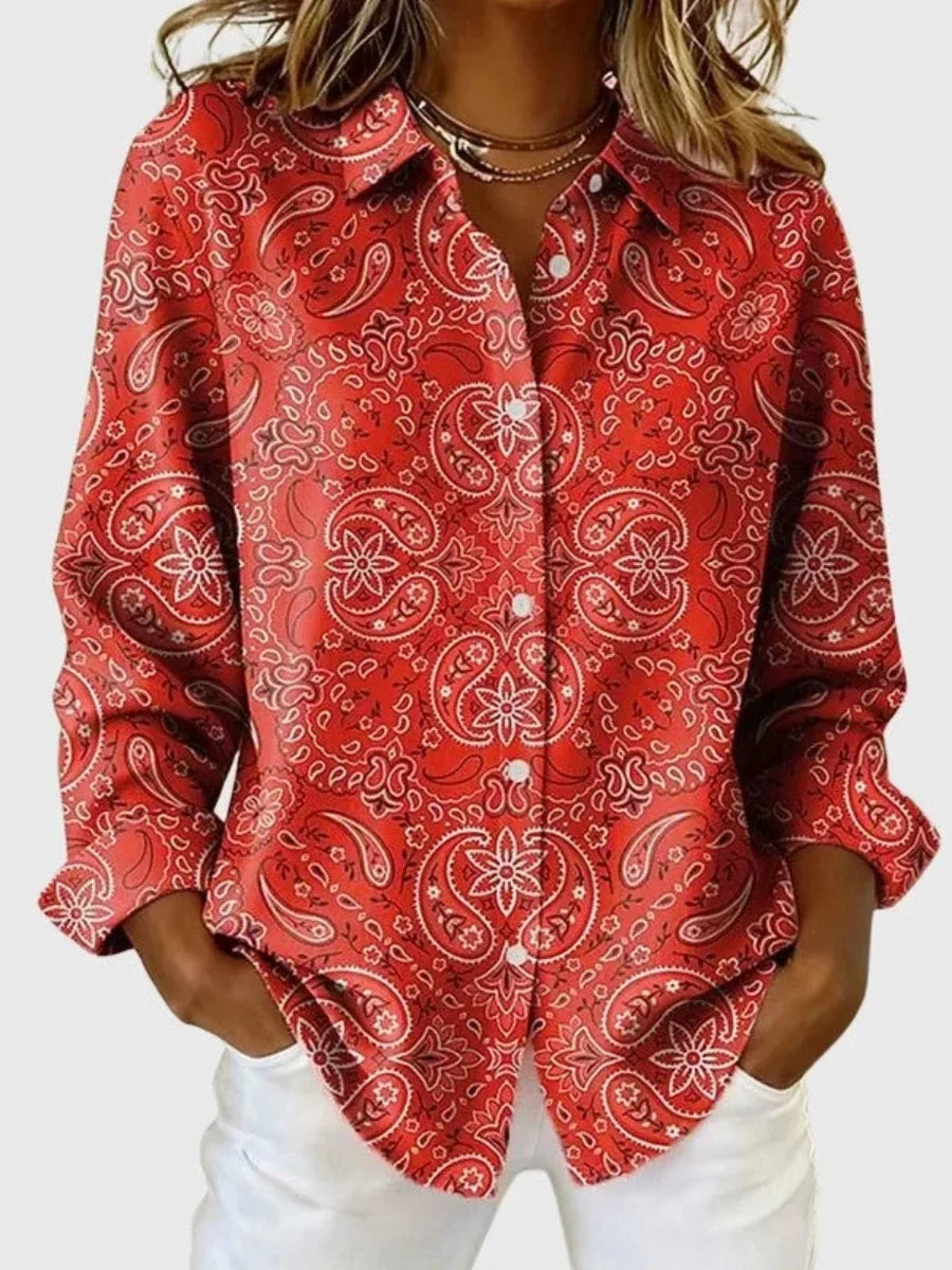 Gillian - Blouse à motif cachemire haut de gamme