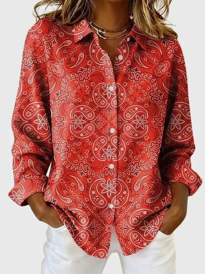 Gillian - Blouse à motif cachemire haut de gamme