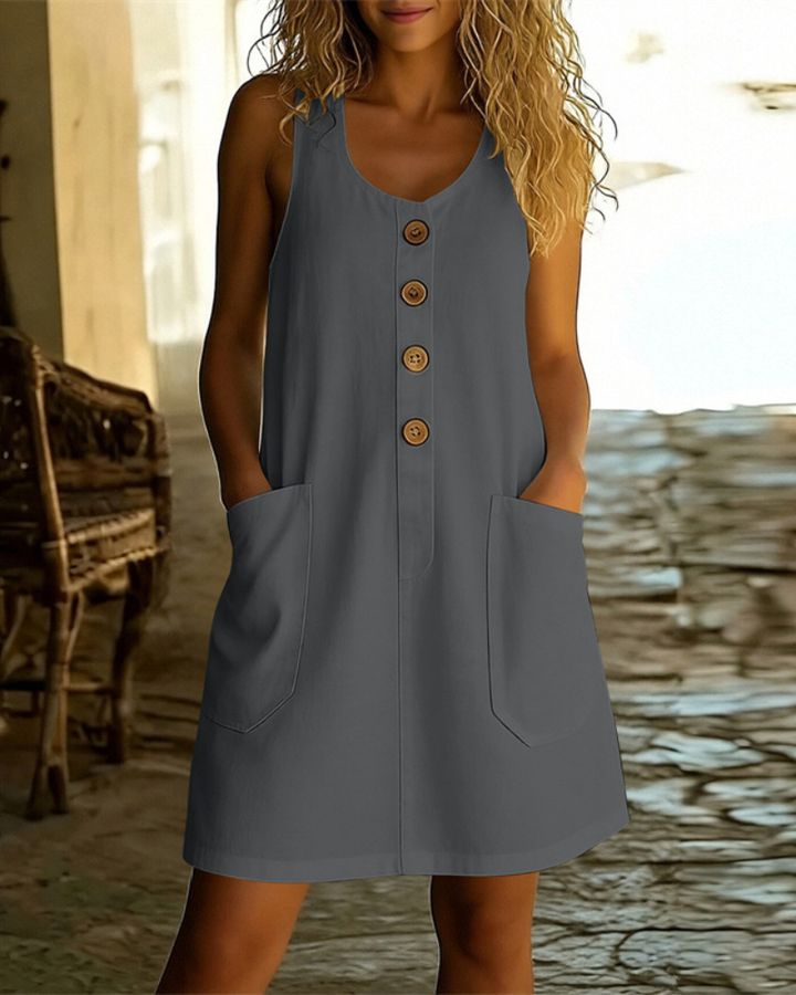 Katelin - Robe d'été boutonnée légère
