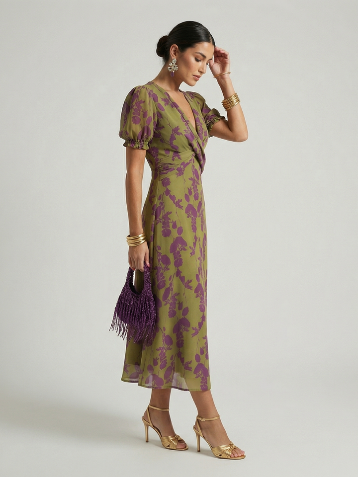 Odetta - Robe midi fleurie au toucher doux
