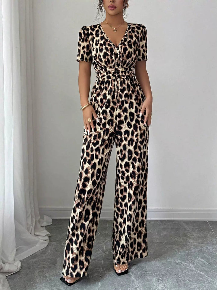 Eveliora - Combinaison chic à imprimé animalier