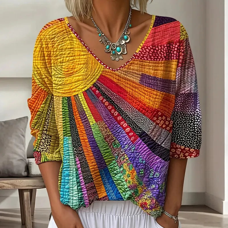 Genevielle - Blouse bohème texturée
