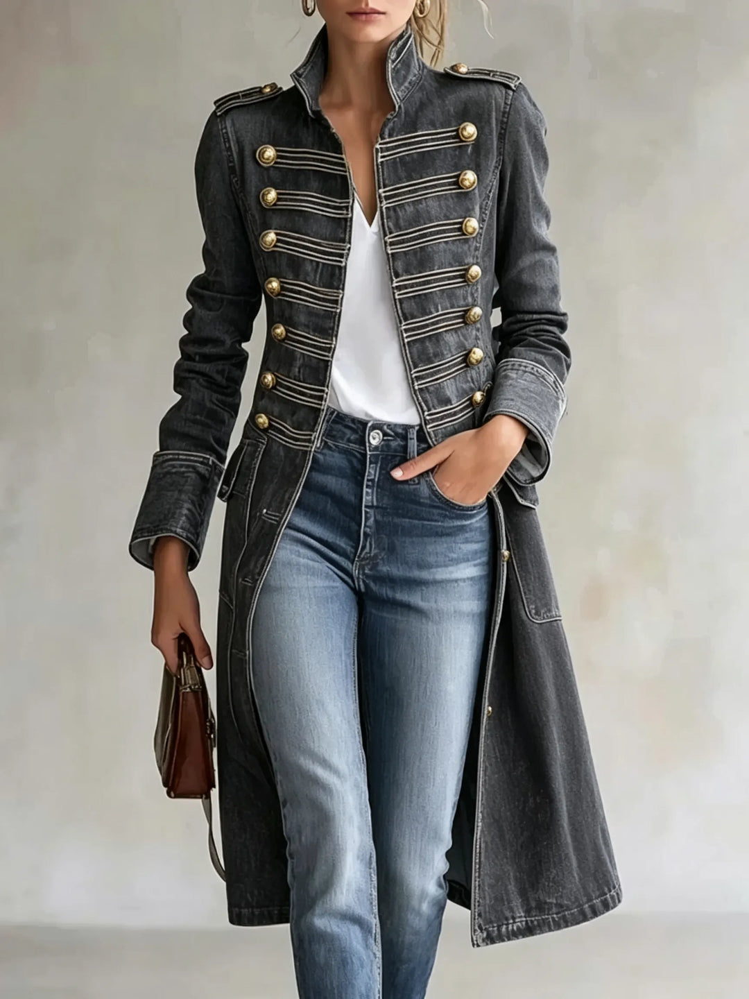 Carisanne - Manteau militaire long et épais