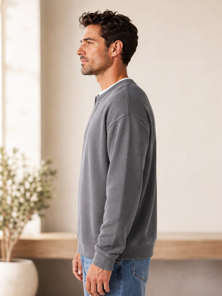 Oswald - T-shirt à manches longues en maille gaufrée