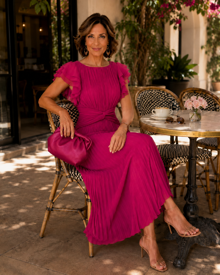 Althea - Robe midi plissée en lin