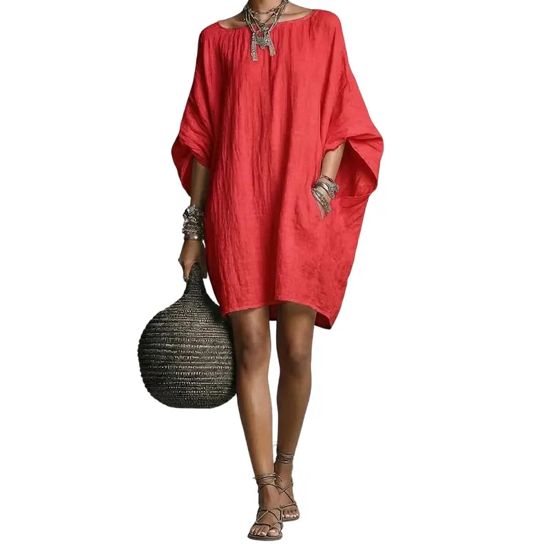 Sabina - Robe midi à épaules dénudées douce au toucher