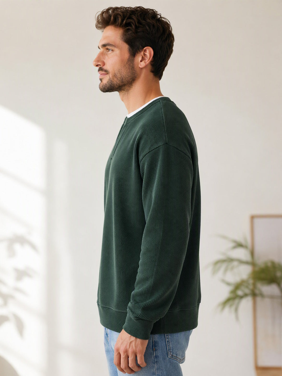 Oswald - T-shirt à manches longues en maille gaufrée