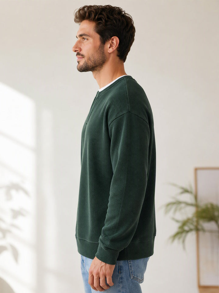 Oswald - T-shirt à manches longues en maille gaufrée