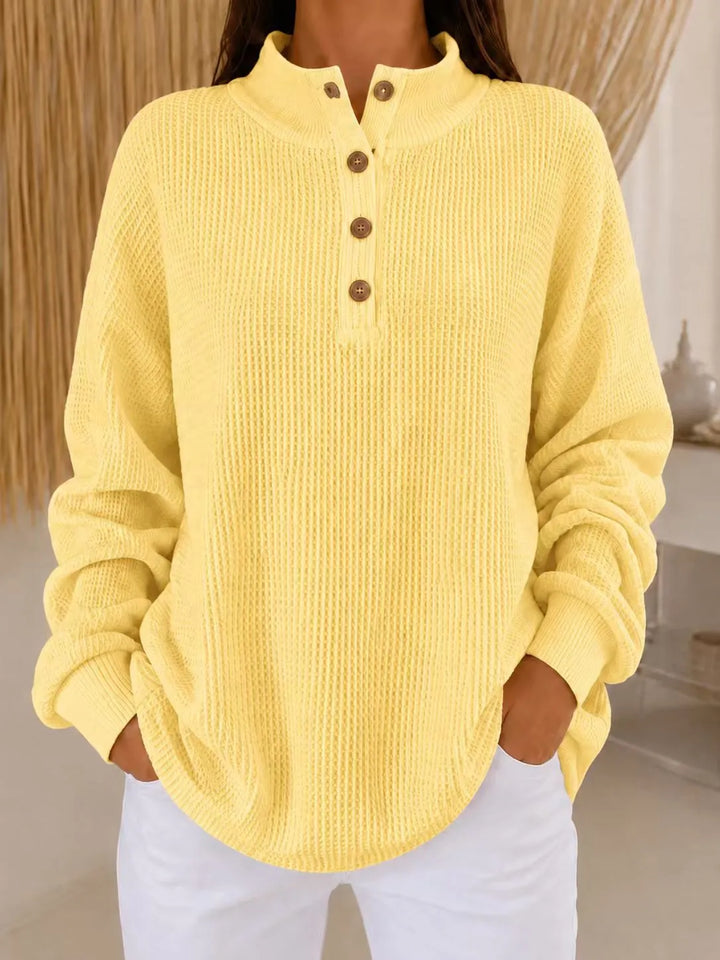 Belliora - Pull à col boutonné en maille texturée