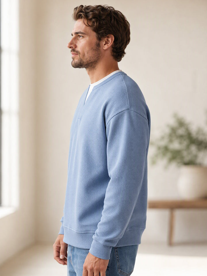 Oswald - T-shirt à manches longues en maille gaufrée