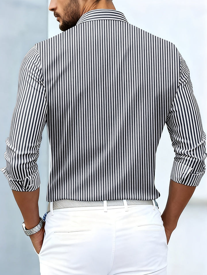Alverton - Chemise rayée à manches longues, effet délavé vintage
