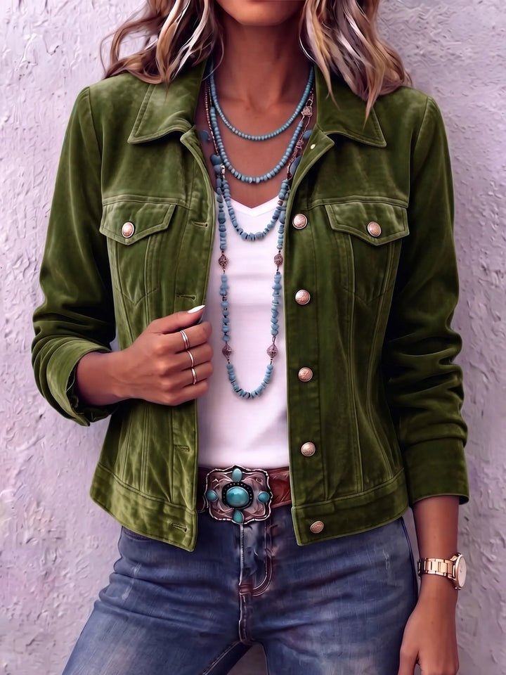 Amandria - Veste vintage délavée à boutons