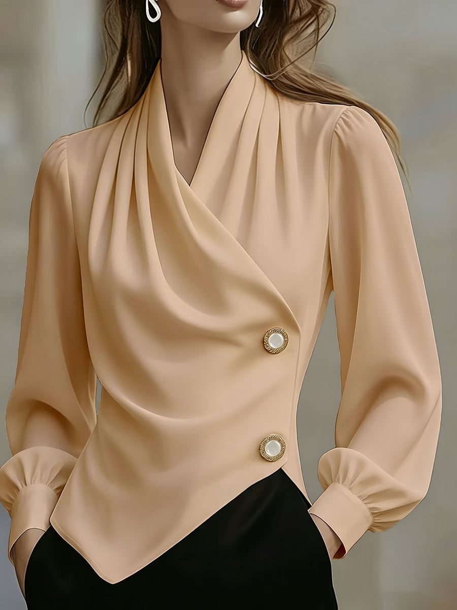 Ximena - Blouse drapée en satin élégante