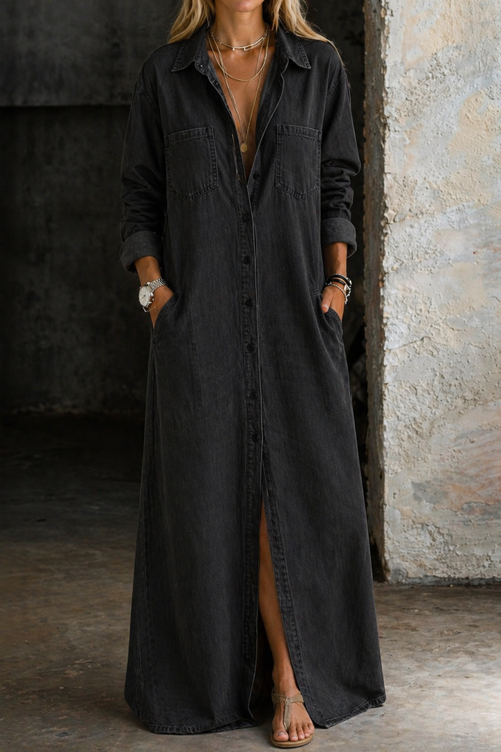 Sylvera - Robe-chemise longue haut de gamme