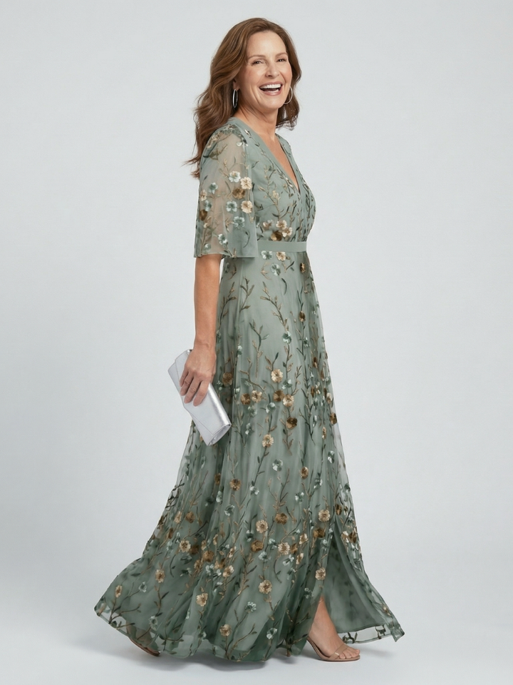 Liorisse - Robe midi légère à encolure américaine