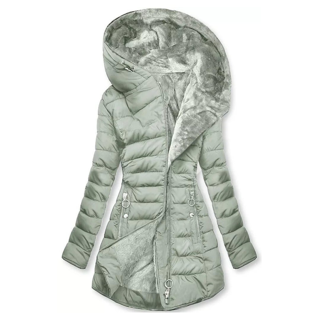 Leni - Manteau matelassé à capuche, doublé et chaud