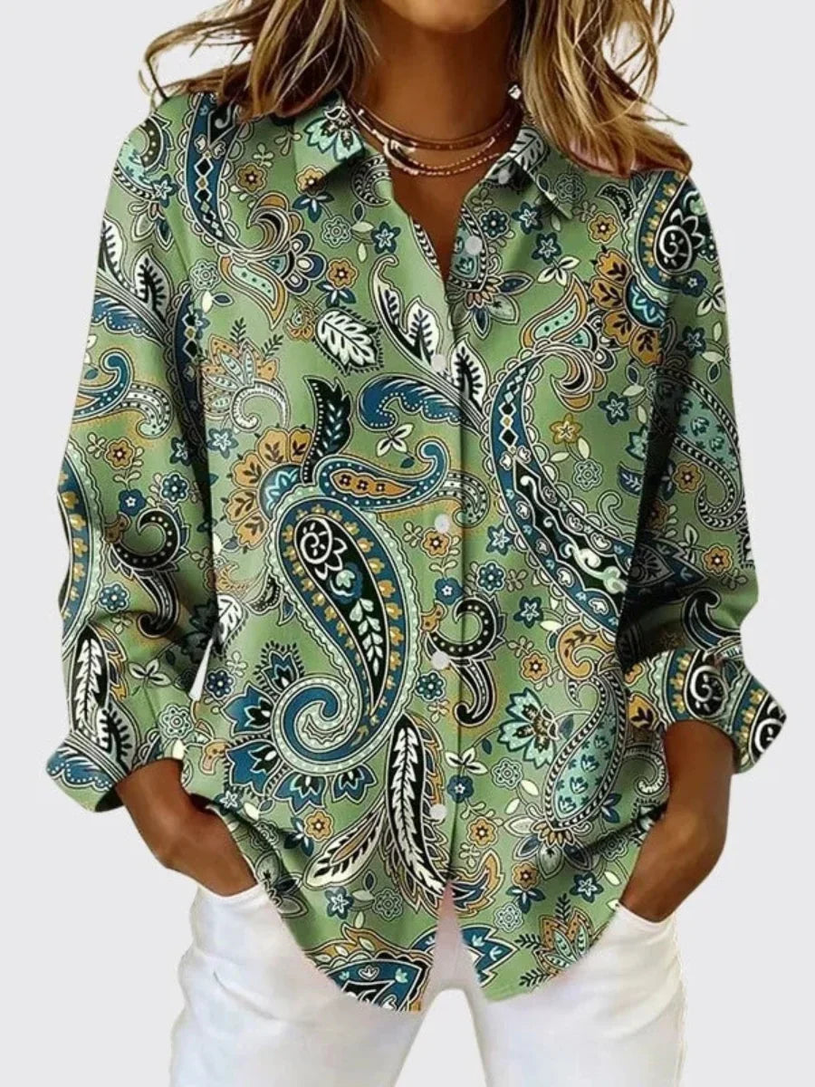 Gillian - Blouse à motif cachemire haut de gamme