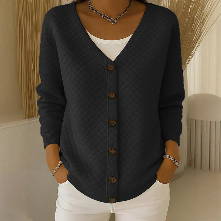 Delavie - Cardigan boutonné en maille matelassée
