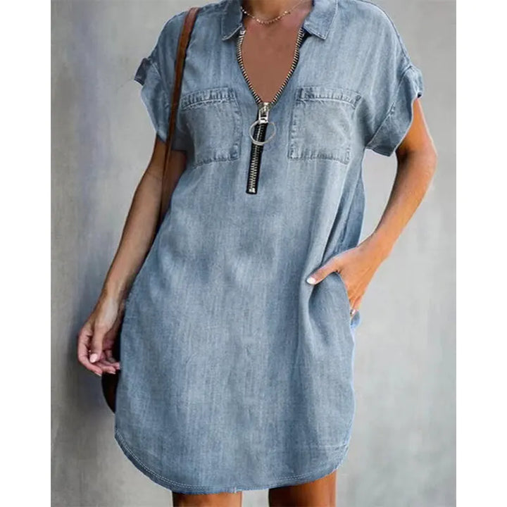 Genevalle - Robe décontractée en chambray à poches