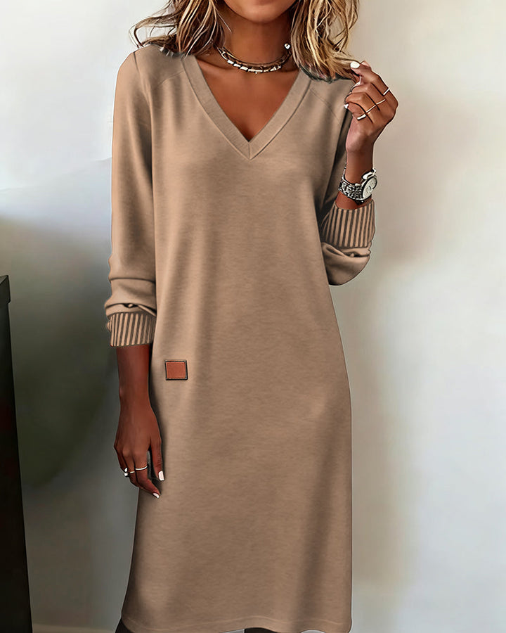 Galenique - Robe pull décontractée à col V