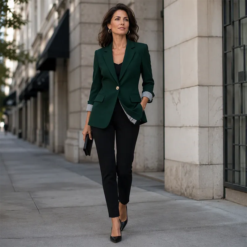 Celenya - Blazer classique à manches retroussées