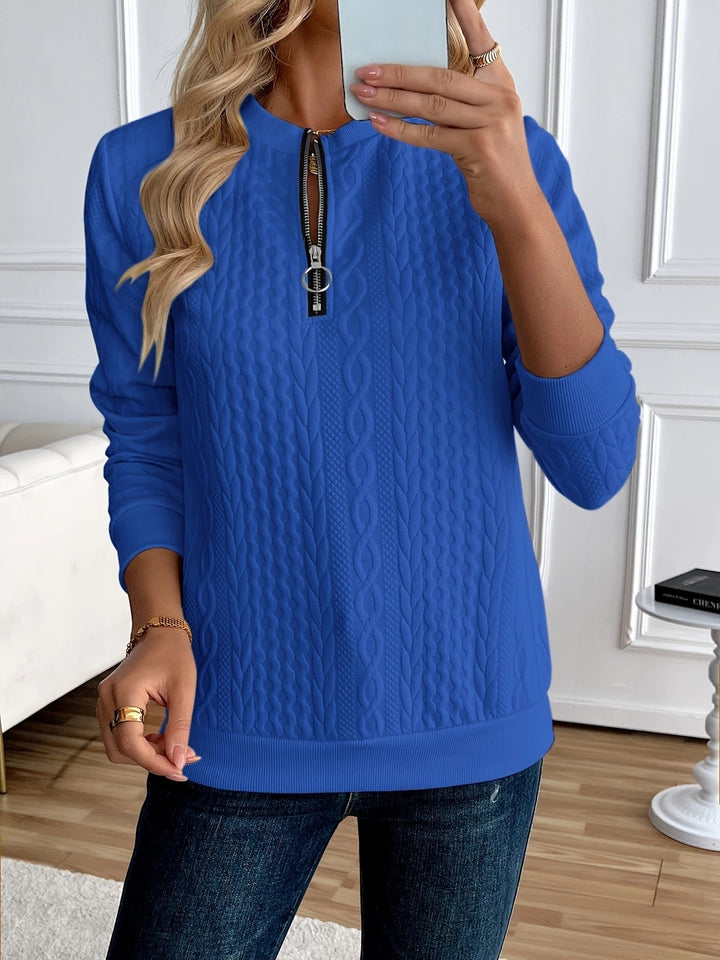 Darla - Pull zippé texturé